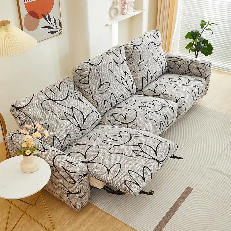 Printed Elastic Recliner Cover – Stretch Slipcover for Living Room Furniture