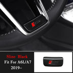 Aluminum S-Line Steering Wheel Emblem – Decorative Car Interior Accessory
