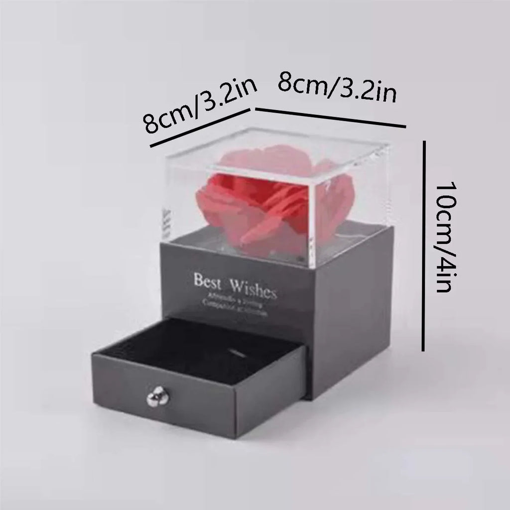 Hollow Zircon Love Heart Necklace – Eternal Flower Gift Box for Mother's Day