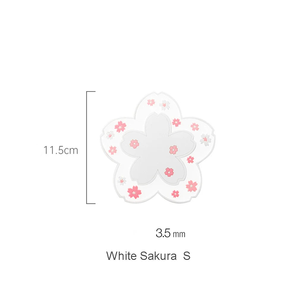 Sakura Cherry Blossom Coaster – Silicone Heat Insulation Mat for Tea Mugs