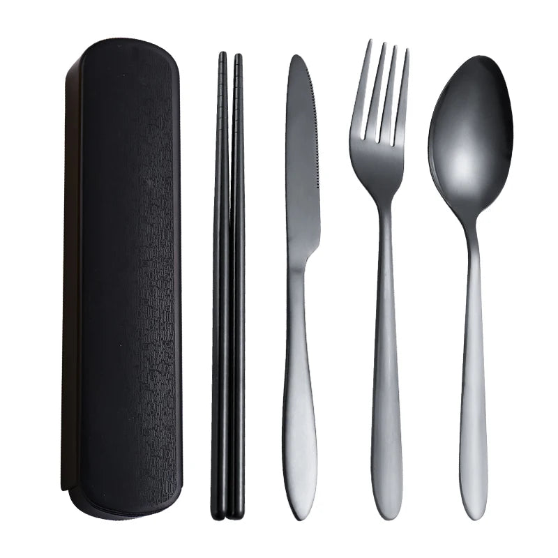 Portable Stainless Steel Cutlery Set – Durable Flatware for Camping and Travel