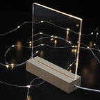 Rectangular Wooden LED Display Base – USB Light Stand for Acrylic Art Decor