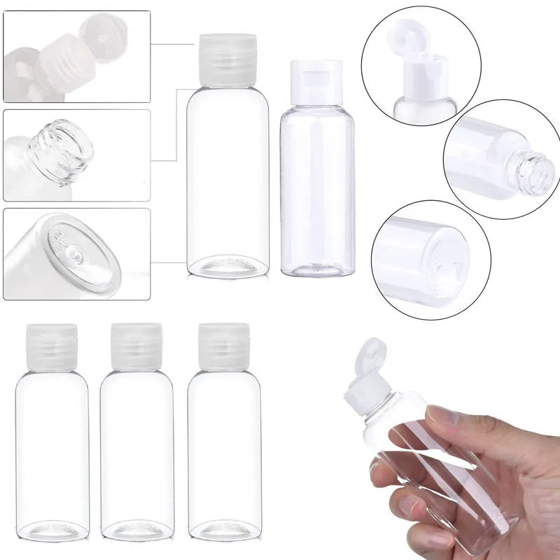 Clear Plastic Squeezable Bottles – Travel Size Containers for Liquid Toiletries
