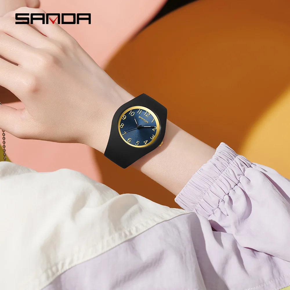 Silicone Quartz Wristwatch – Lightweight Sport Clock for Students