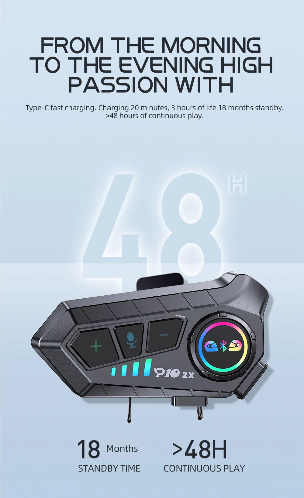 Wireless Motorcycle Intercom Headset – Bluetooth Helmet Audio for Riders