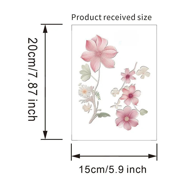 Floral PVC Wall Decal – Removable Waterproof Sticker for Home Decor