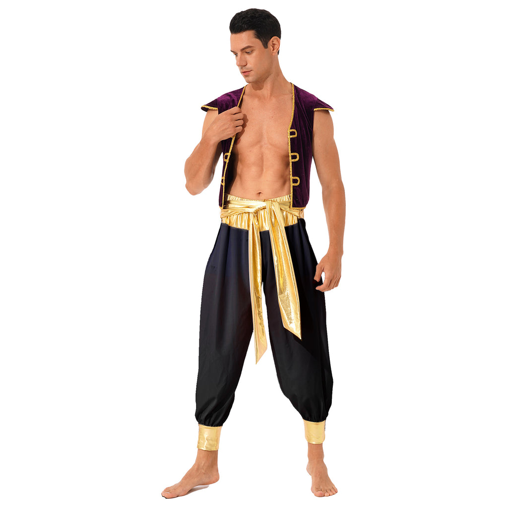 Arabian Prince Costume – Men’s Aladdin Cosplay Outfit for Halloween