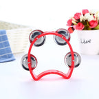 Handheld Plastic Tambourine – 4-Bell Musical Instrument for Rhythm Percussion