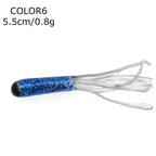 Soft Silicone Tube Worm Lure – 5cm Micro Bait for Bass Perch and Trout Fishing