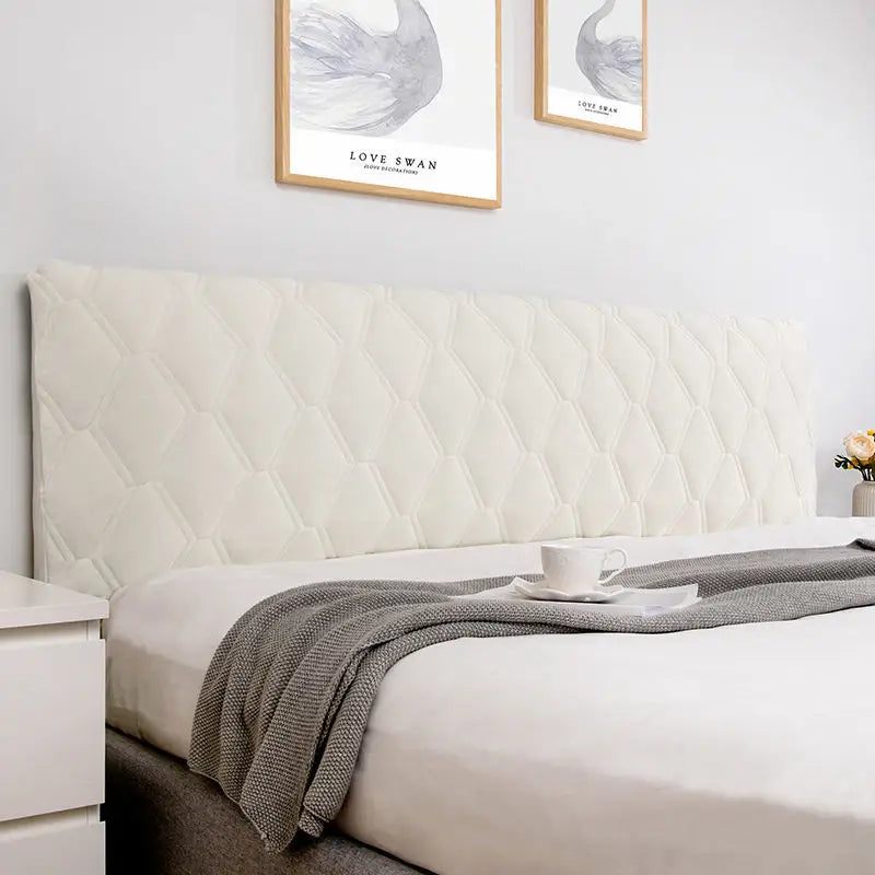 Velvet Headboard Cover – Quilted Dust Protector for Bedroom Decor