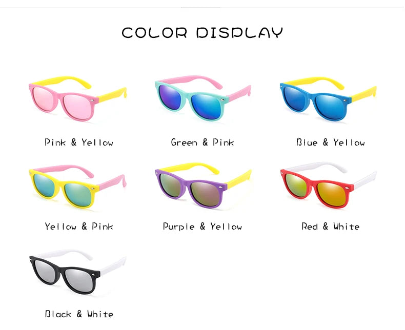 Silicone Kids Sunglasses – UV400 TR90 Goggles for Outdoor UV Protection
