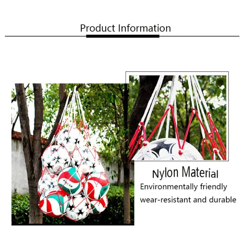 Large Capacity Nylon Ball Bag – Durable Mesh Carrier for Sports Equipment