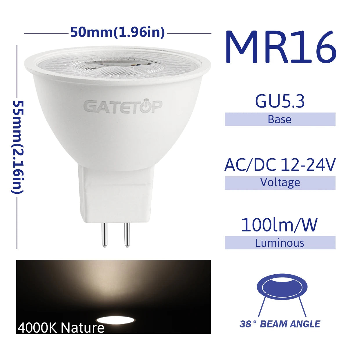 MR16 LED Spotlight Bulb – 6W GU5.3 Energy Efficient Lamp for Home Lighting