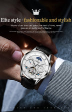 OLEVS Automatic Mechanical Watch – Leather Strap Flywheel for Business Casual