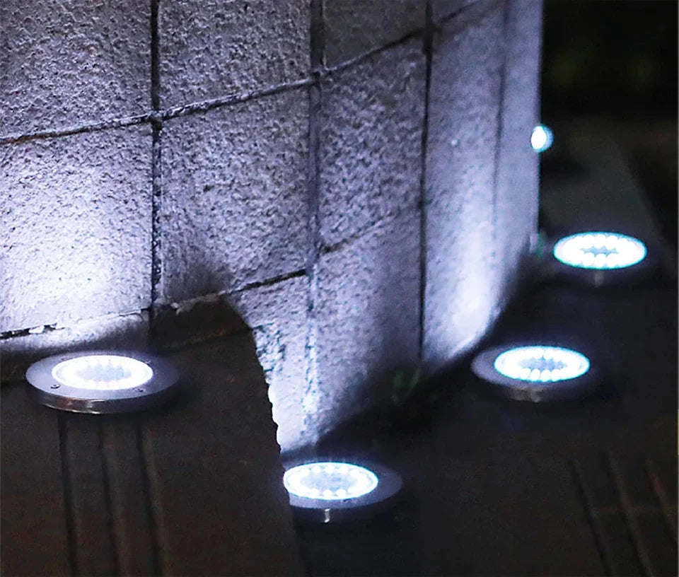 Solar LED Disk Lights – Waterproof Outdoor Landscape Path Lighting for Garden