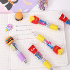 Cartoon Food Multi-Color Ballpoint Pens – Cute Stationery for School Office
