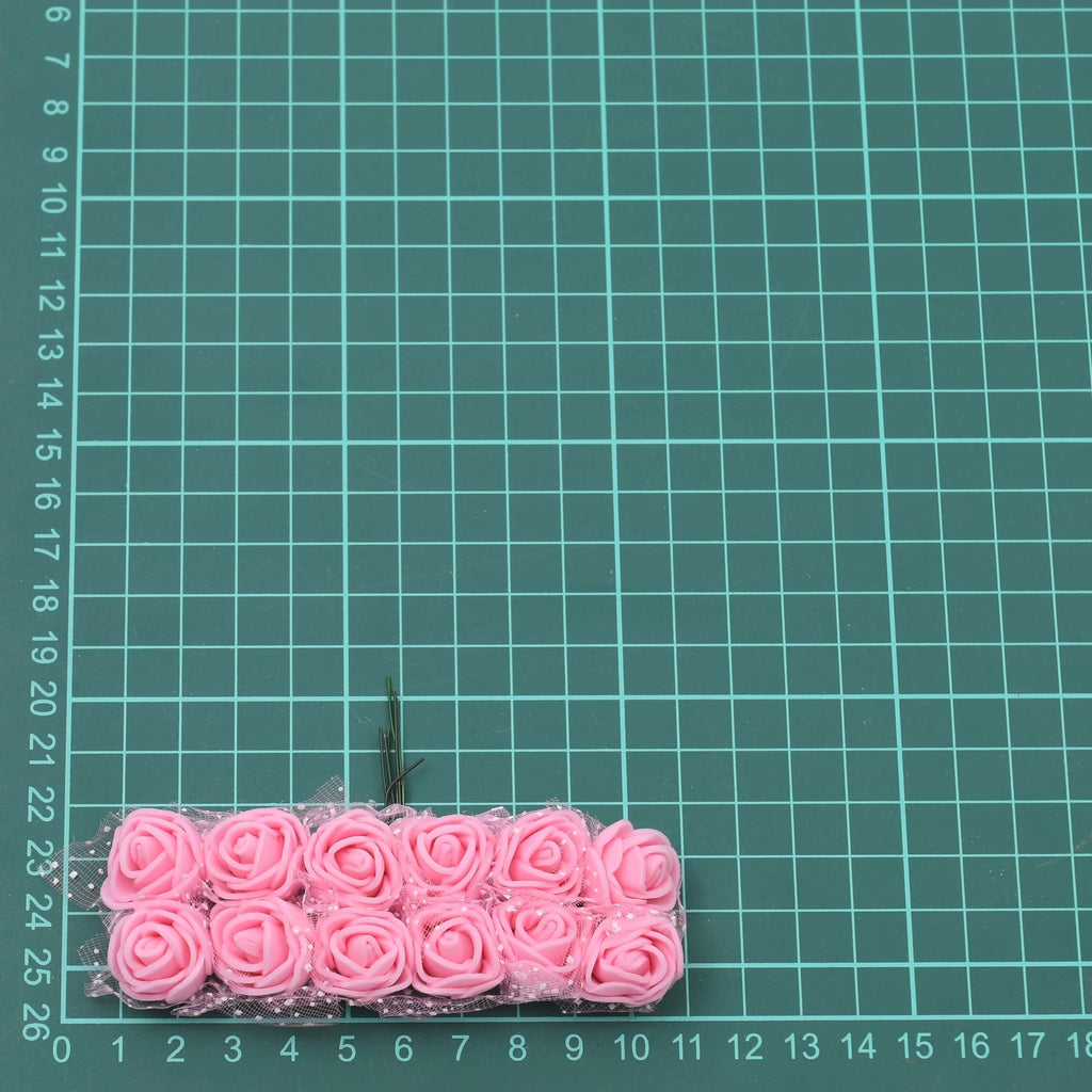 Mini Foam Rose Flower Heads – 2cm Craft Embellishments for Wedding Decor
