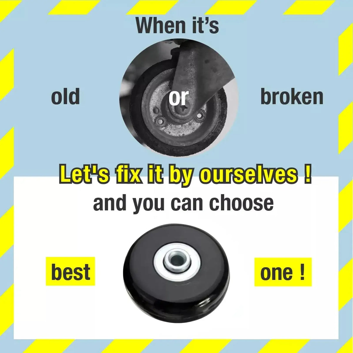 Luggage Replacement Wheels – Silent Repair Kit for Travel Suitcase