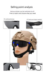 Tactical Shooting Goggles – 3 Interchangeable Lens Set for Airsoft and Outdoor