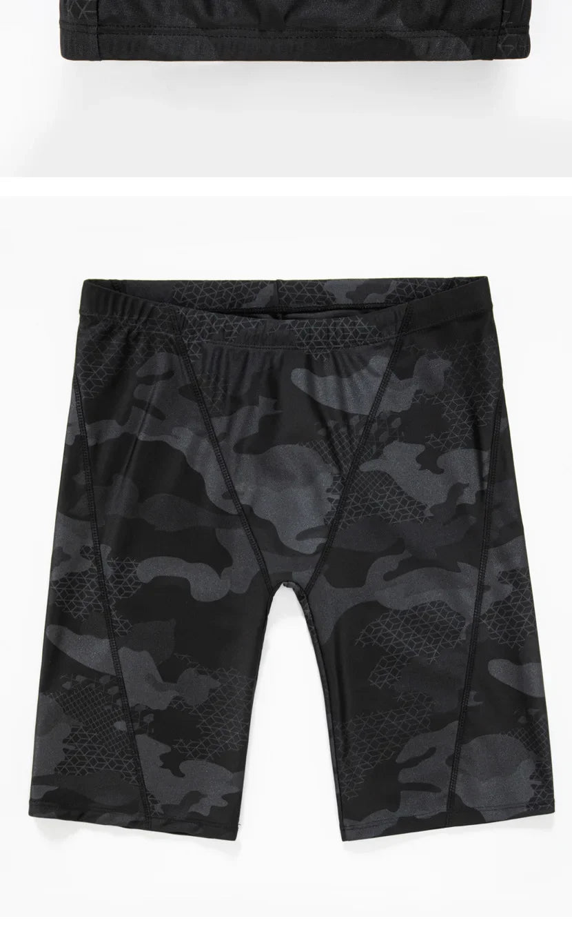 Camouflage Swim Trunks – Breathable Loose-fit Boardshorts for Men