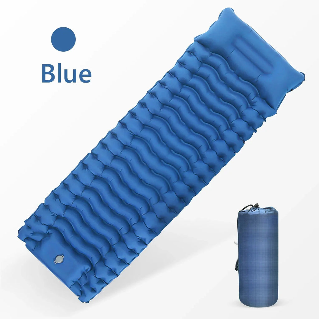 Inflatable Sleeping Pad – Built-in Pillow for Camping Hiking and Travel