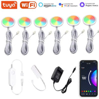 WiFi RGB LED Puck Lights – Dimmable Under Cabinet Lighting for Kitchen Decor