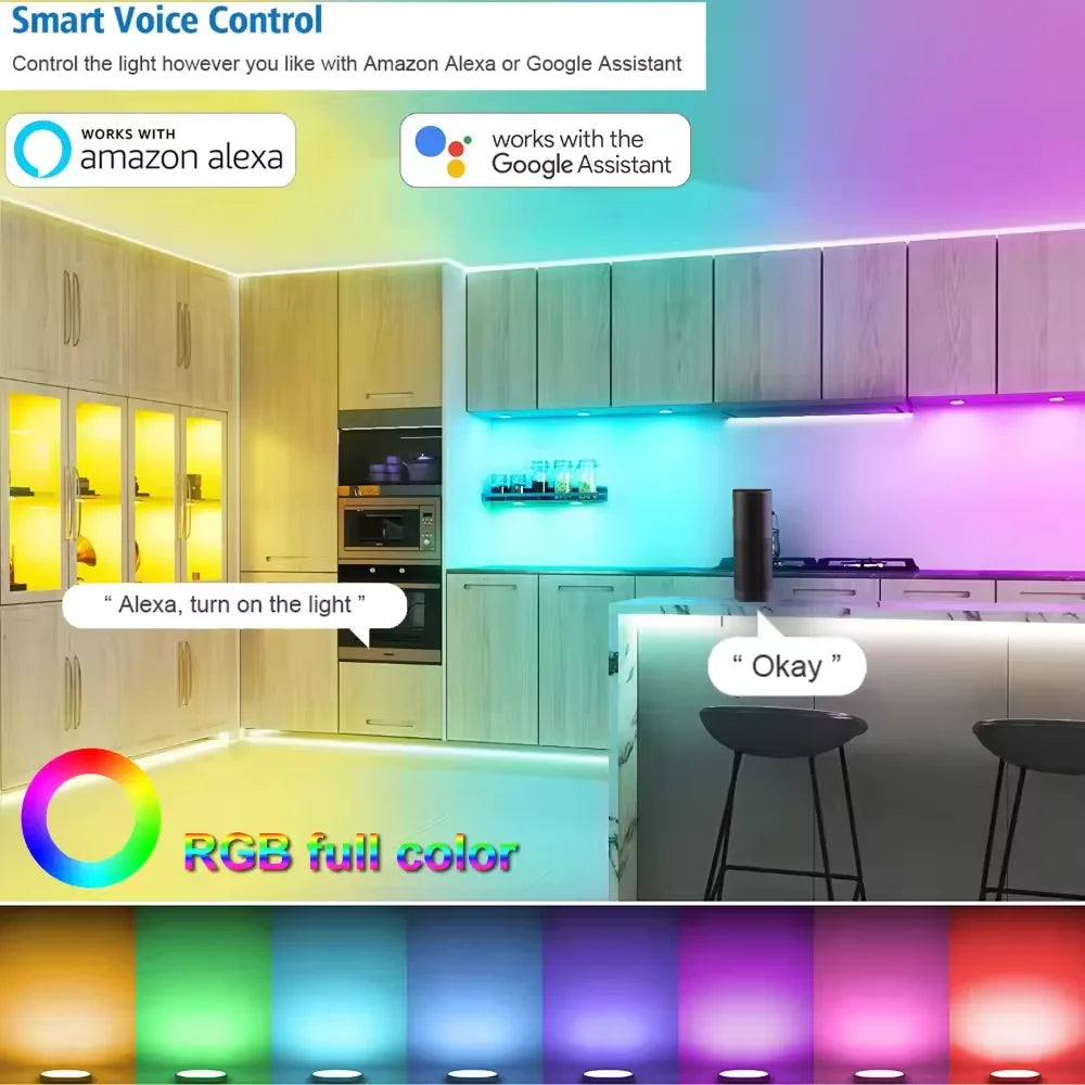 WiFi RGB LED Puck Lights – Dimmable Under Cabinet Lighting for Kitchen Decor