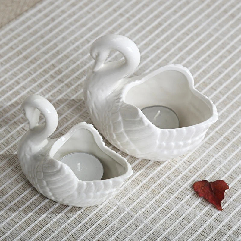 Swan Shaped Ceramic Pot – Multi-function Decor for Jewelry and Candy