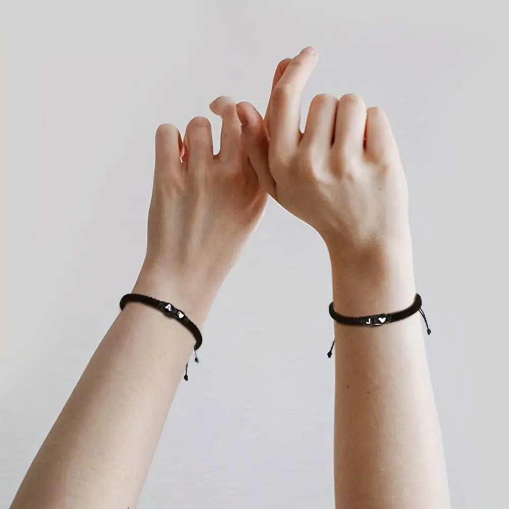 Initial Heart Braided Bracelet – Adjustable A-Z Friendship Jewelry for Gifts