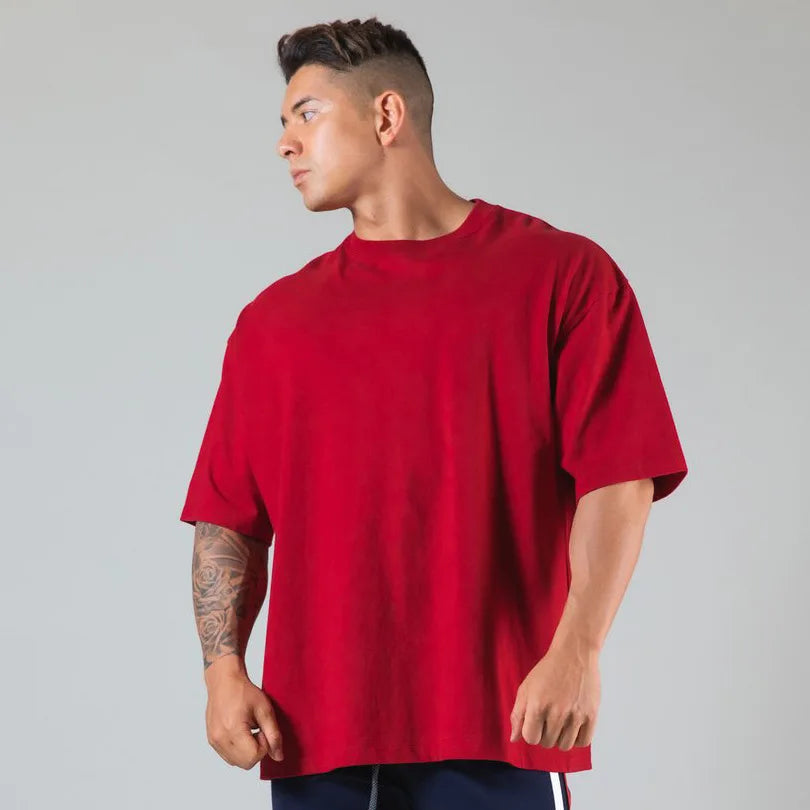 Cotton Gym T-Shirt – Short Sleeve for Men Workout Training Fitness
