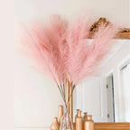Faux Pampas Grass Decor – 39-inch Fluffy Reed Bouquet for Boho Home Wedding