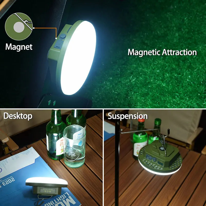 Rechargeable LED Camping Lantern – Magnetic Portable Light for Outdoor Tent