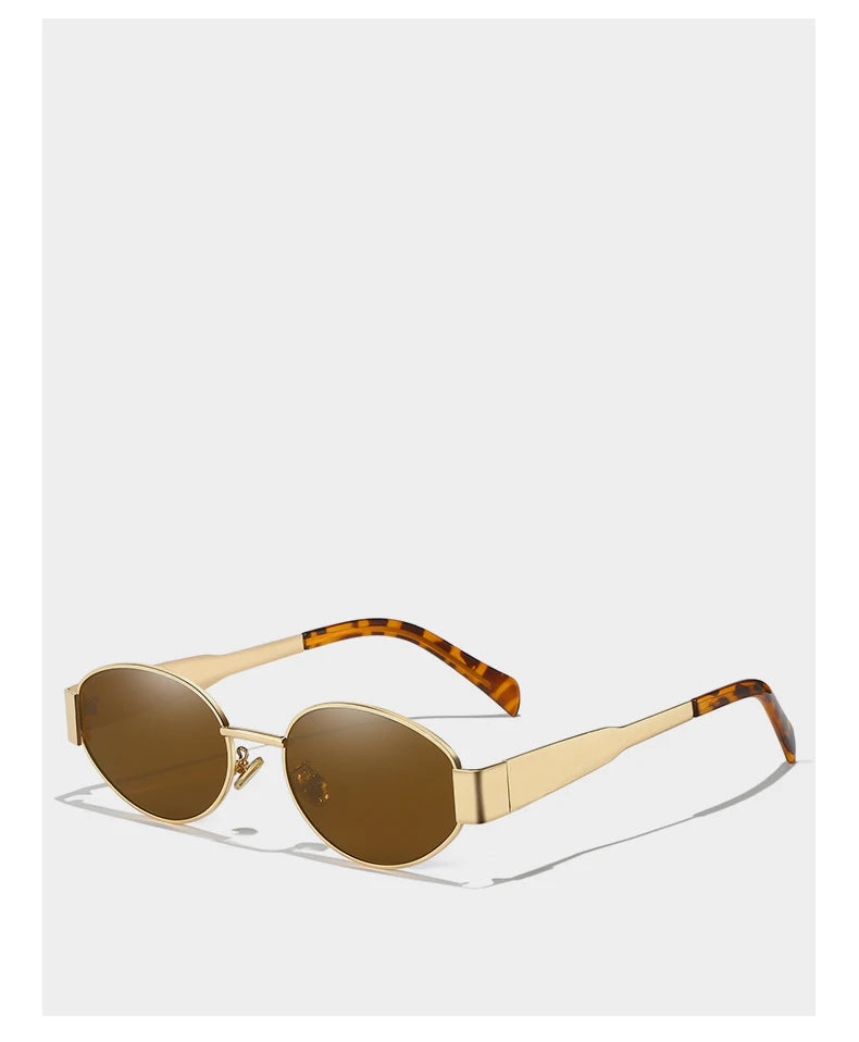 Alloy Oval Sunglasses – UV400 Protective Eyewear for Men and Women