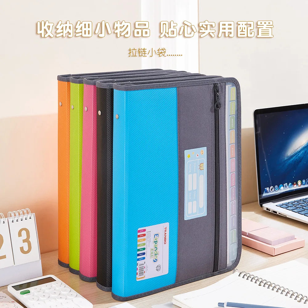 Accordion File Organizer – 13 Pockets with Zipper for School and Office