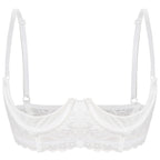 Wetlook Leather Push Up Bralette – Underwire Lace Lingerie for Sexy Cosplay