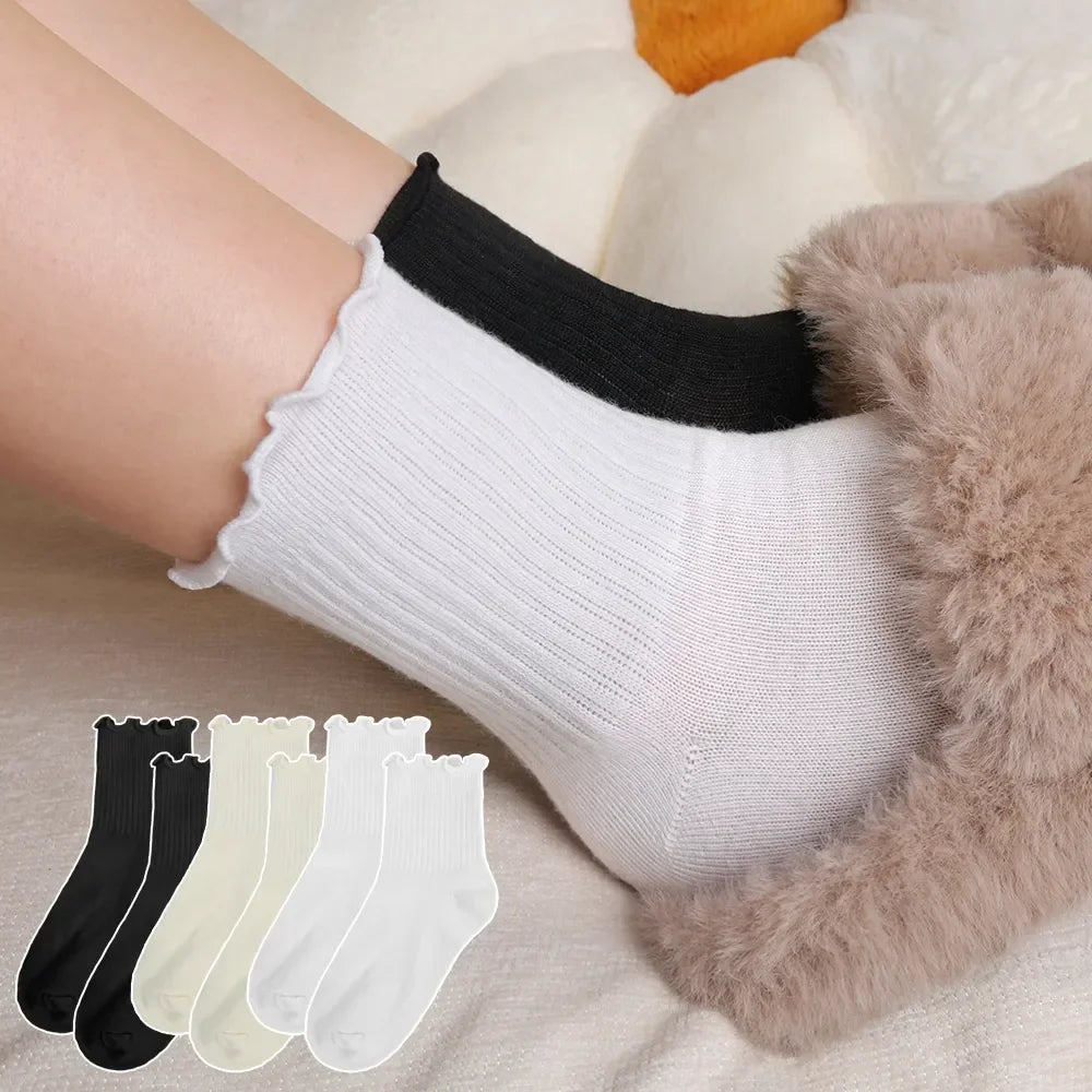Ruffled Cotton Ankle Socks – Kawaii Lolita Accessories for Women