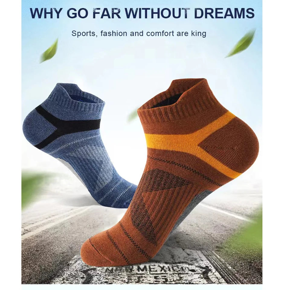 Breathable Cotton Ankle Socks – Men's Athletic Gear for Summer Outdoor Sports