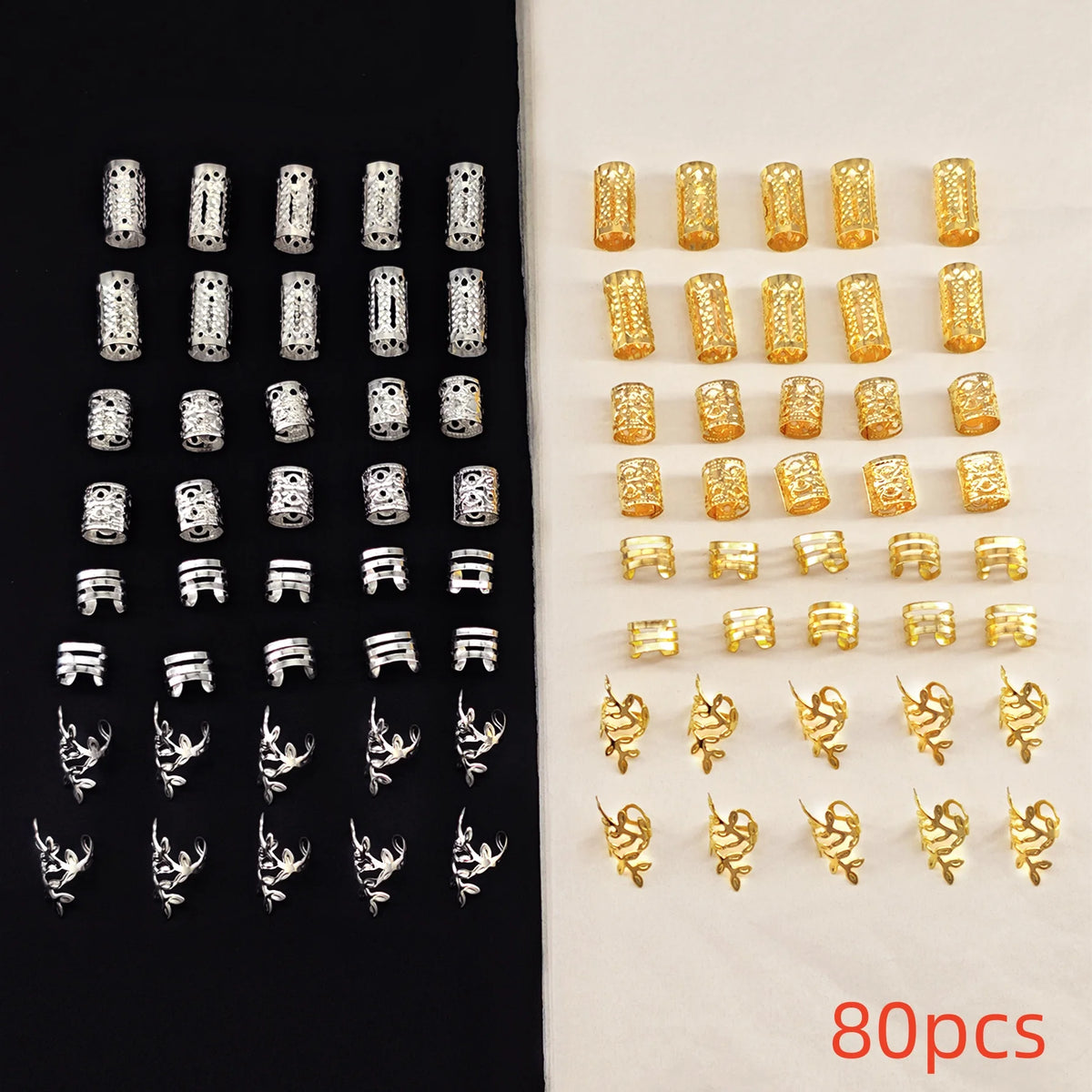 Hollow Out Hair Rings – Metal Jewelry Charms for Braids and Locs