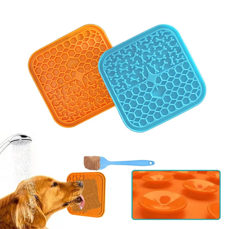 Silicone Slow Feeder Mat – Anti-Choking Pet Licking Bowl for Bath and Grooming