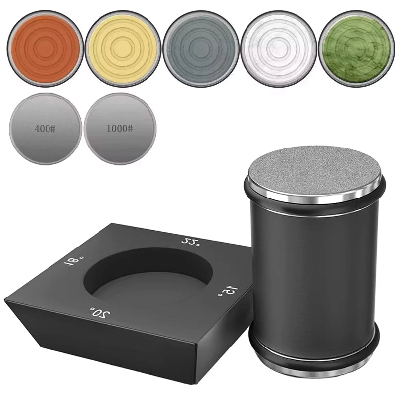 Rolling Knife Sharpener – Diamond Whetstone Kit for Straight Edge Blades