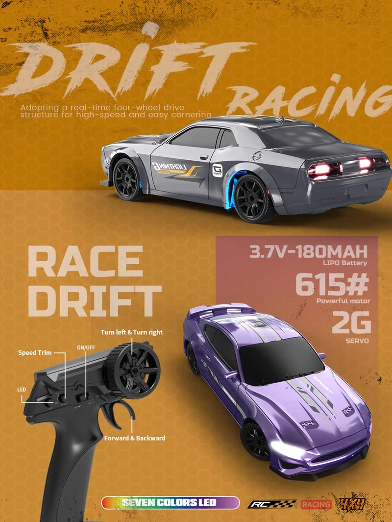 Mini Drift RC Racing Car – 4WD High Speed Vehicle for Desktop Play