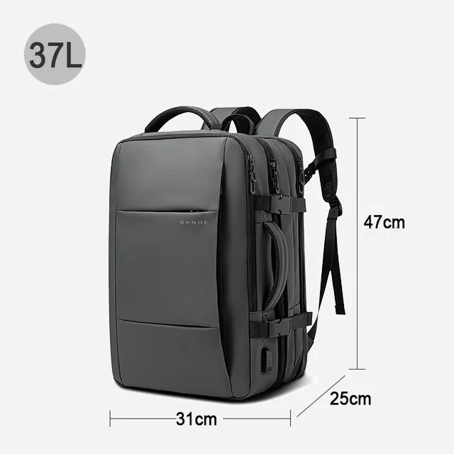 Expandable 17.3-inch Laptop Backpack – Waterproof Travel Bag for Men