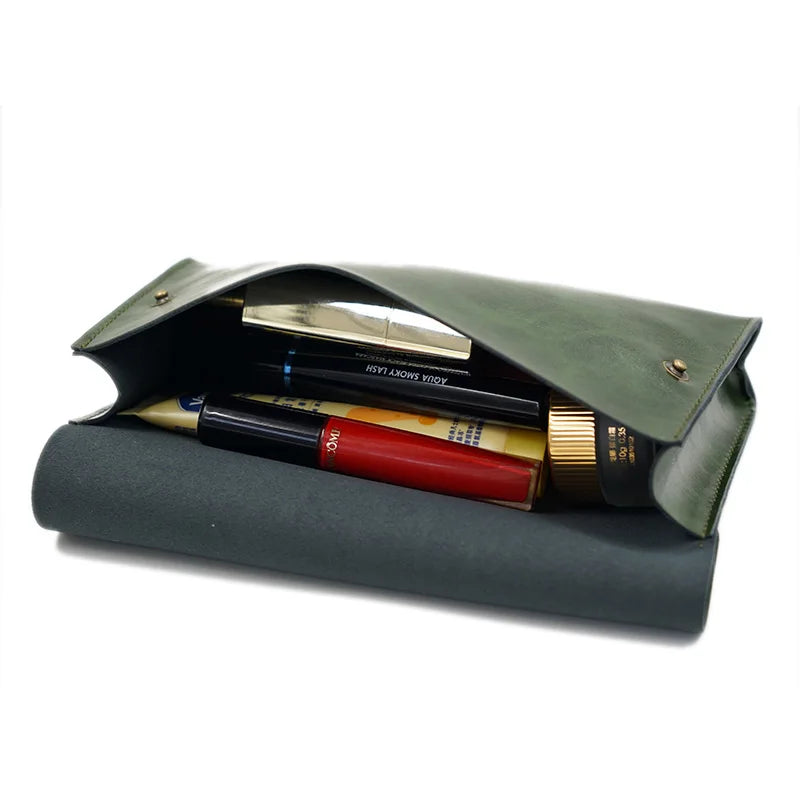 Large PU Leather Cosmetic Bag – Waterproof Travel Organizer for Toiletries