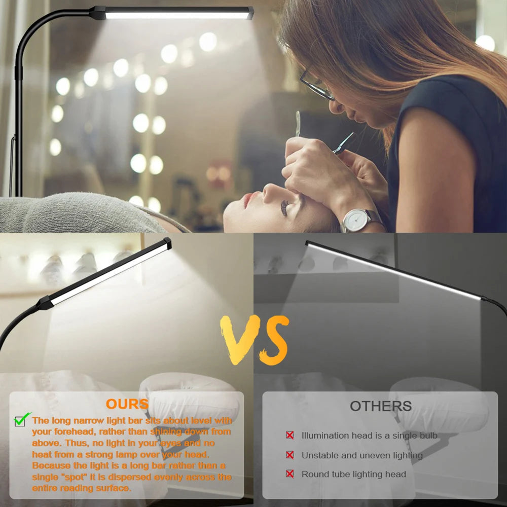 Dimmable LED Floor Lamp – Adjustable Gooseneck Stand for Reading and Office