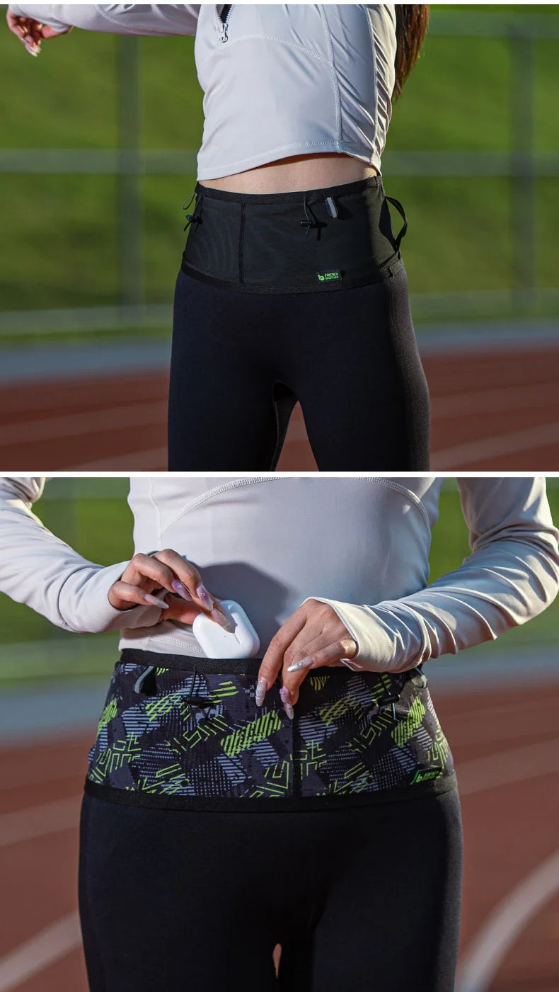 Woven Elastic Sports Waist Belt – Race Number Holder for Triathlon Marathon