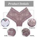 Floral Lace Panties – Sexy V-Waist Breathable Underwear for Women