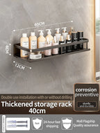Aluminum Bathroom Shelf – Wall Mounted Storage Rack for Kitchen and Shower