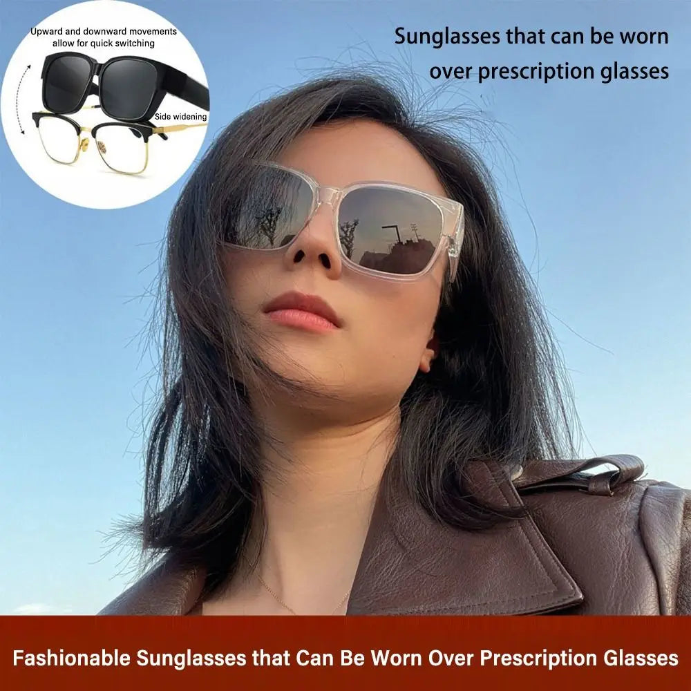 Polarized Fit Over Sunglasses – Square Wrap Around UV Protection for Outdoors