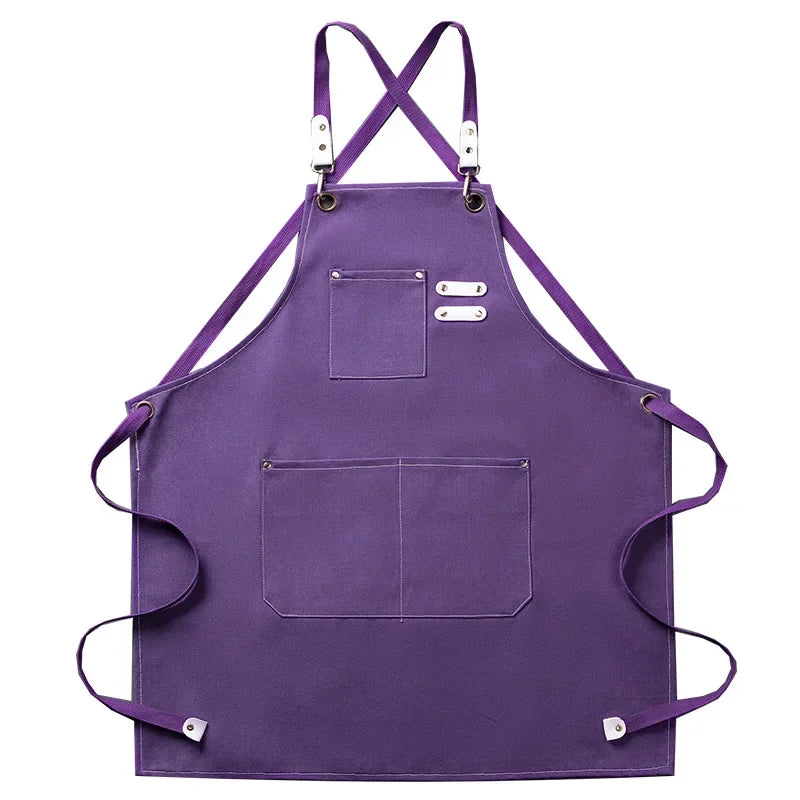 Canvas Chef Apron – Professional Kitchen Bib for BBQ and Salon Use