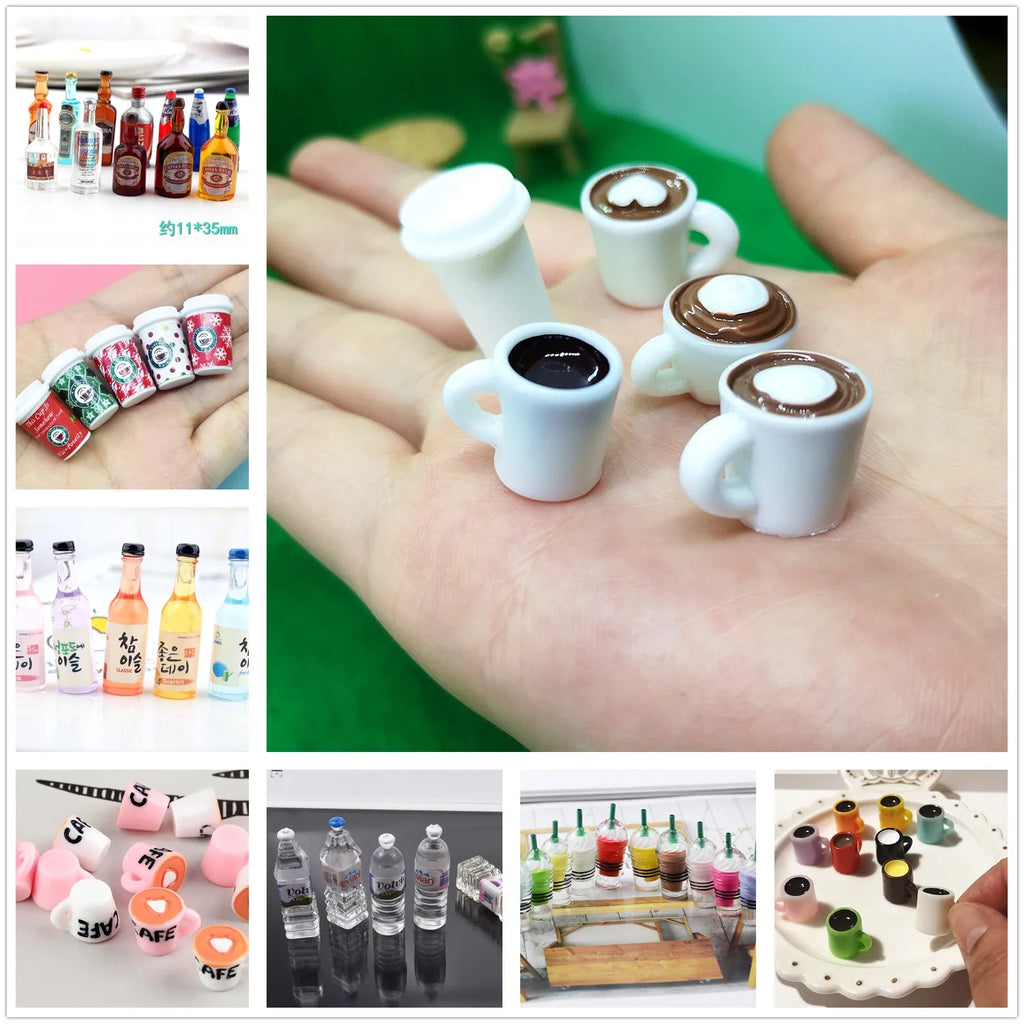 Miniature Resin Coffee Cups – Kawaii DIY Craft Decor for Phone Case Art